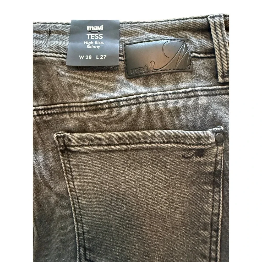 NWT Mavi Tess Gray High Rise Skinny Jeans Women's Distressed Frayed Hem 28/27 - Picture 11 of 14